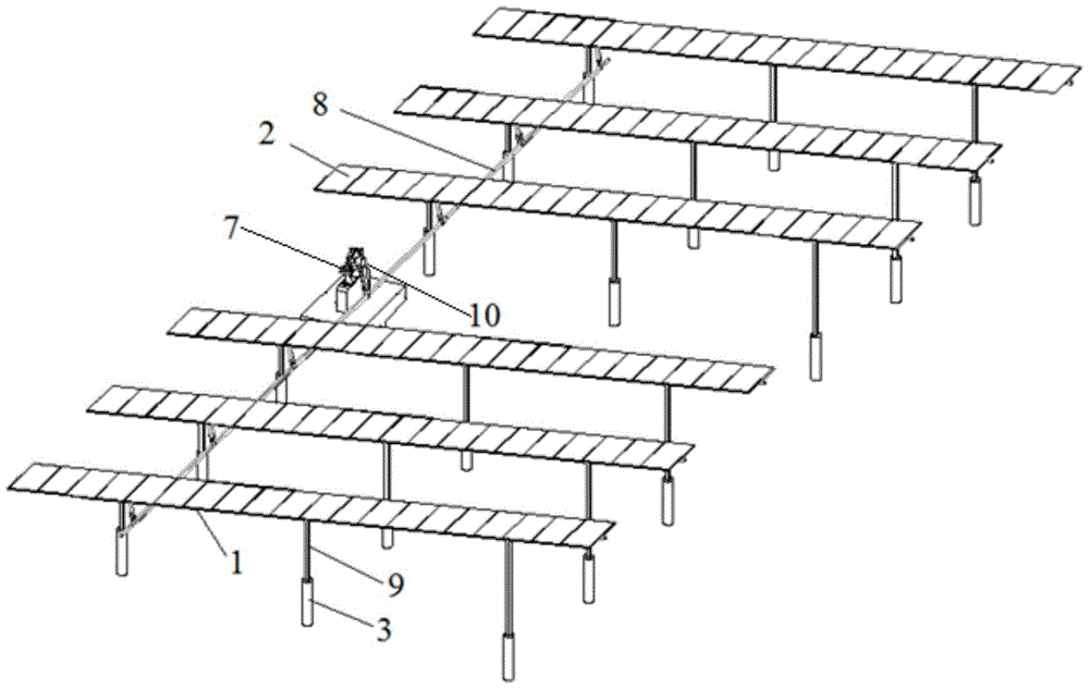 一种小角度联动式斜单轴跟踪器系统的制作方法附图