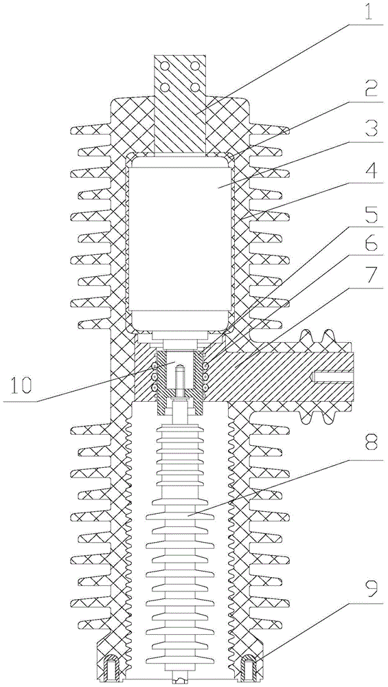 用于户外高压真空断路器的固封式极柱模块的制作方法附图