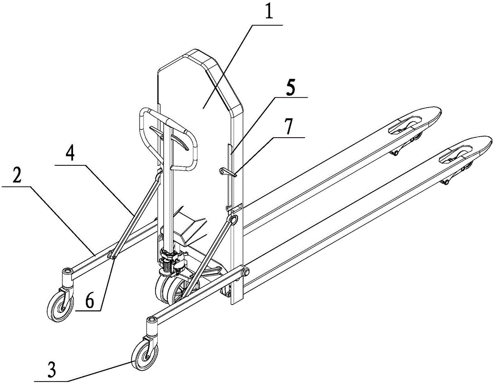 一种手动叉车辅助支撑装置的制造方法附图