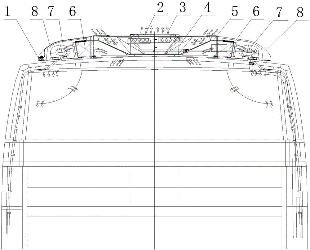 一种整体式顶置车用纯电动空调系统的制作方法附图