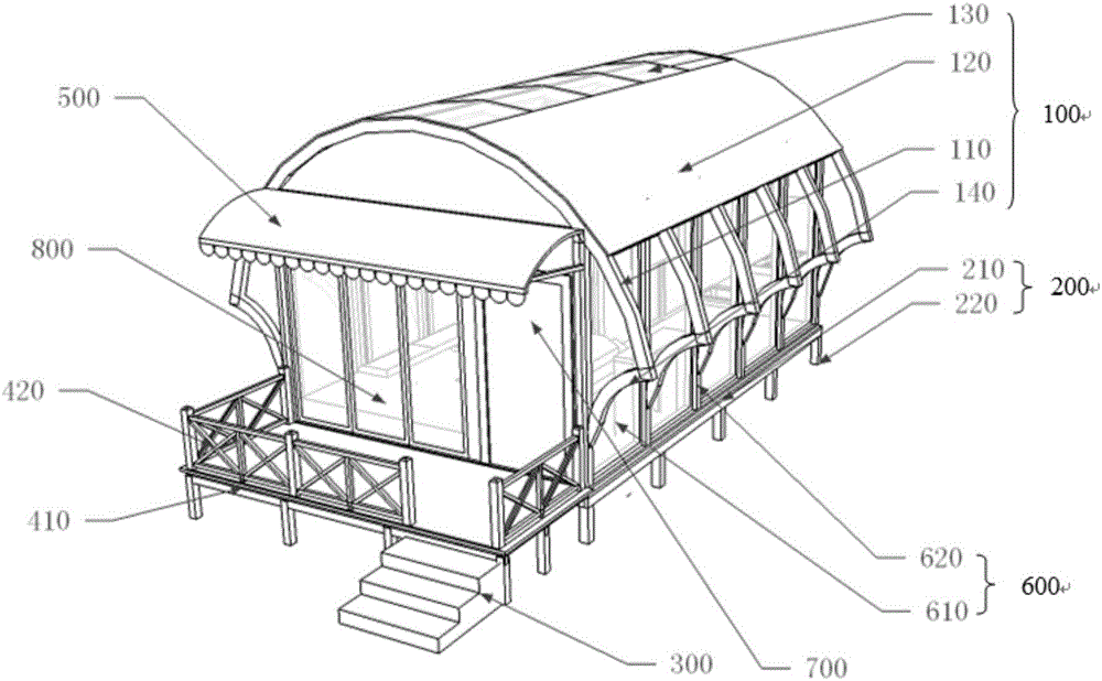 一种弧顶木屋的制作方法附图