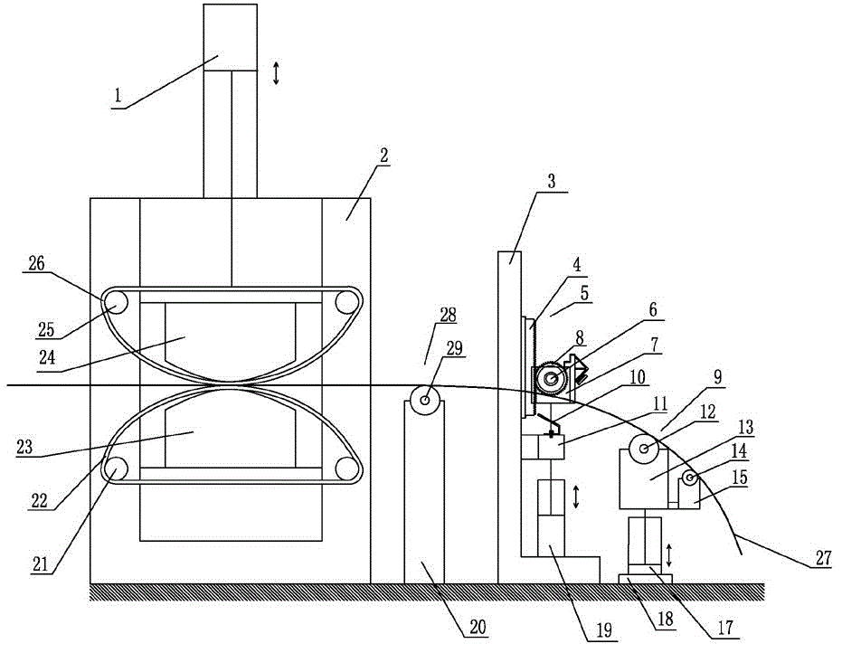 一种皮带张力机的导料系统的制作方法附图