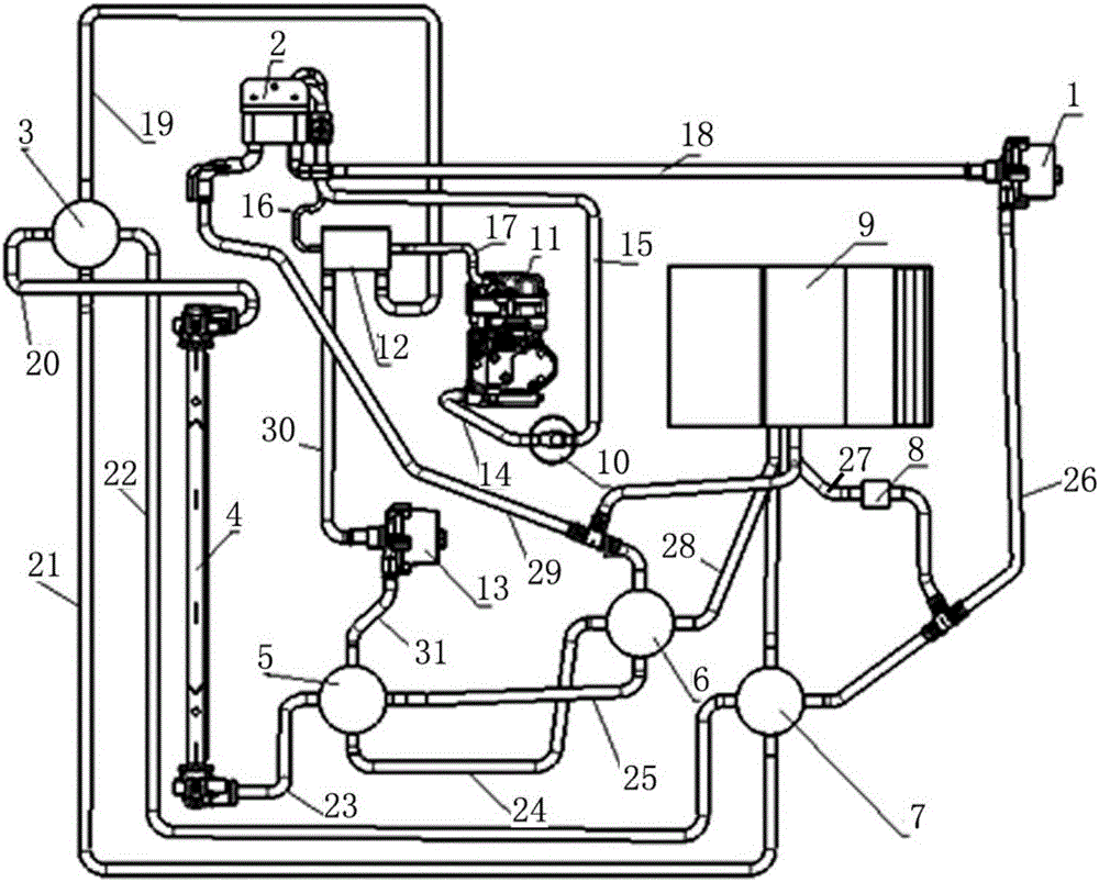 车用热泵空调系统的制作方法附图