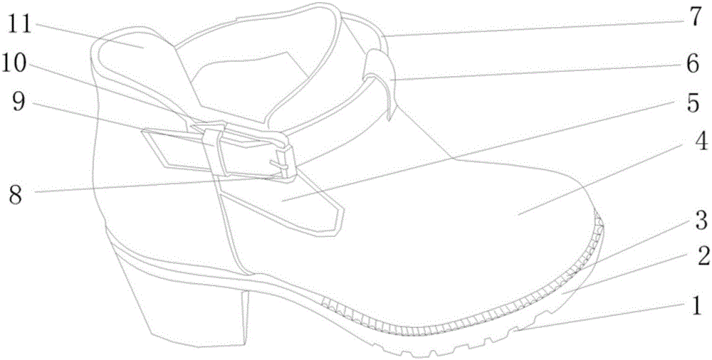 一种局部镂空式女鞋的制作方法附图