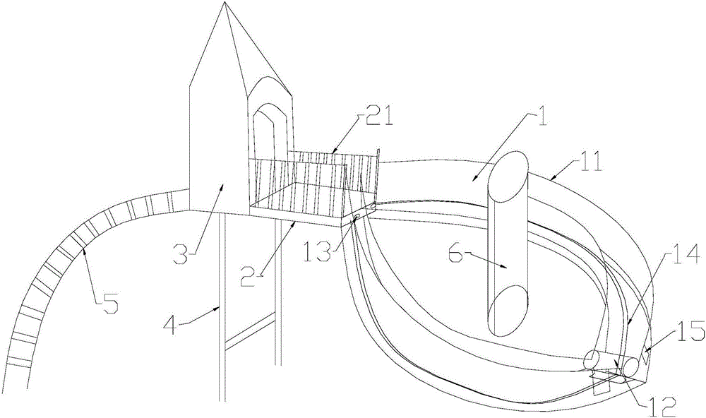 一种双滑道安全水滑梯的制作方法附图