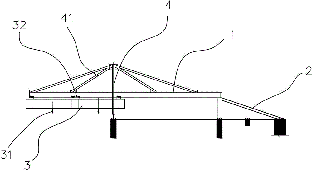 一种高层建筑物上的吊装支架结构的制作方法附图