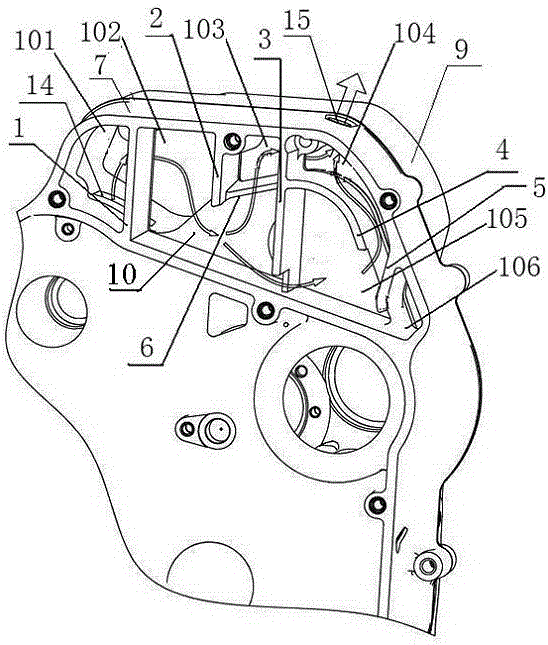 一种发动机曲轴箱迷宫式油气分离装置的制造方法附图