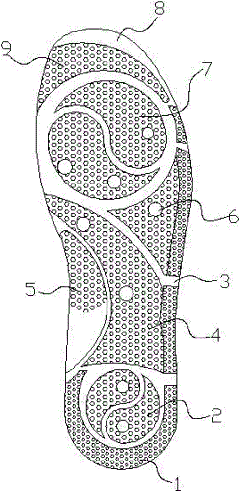 一种运用太极文化制备的智能按摩鞋垫的制作方法附图