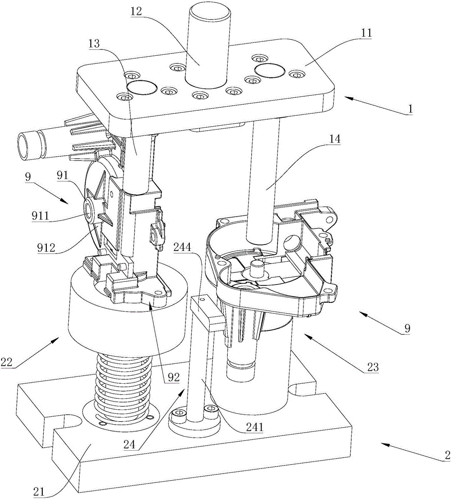 雨刮电机减速器壳体的压装装置的制造方法附图