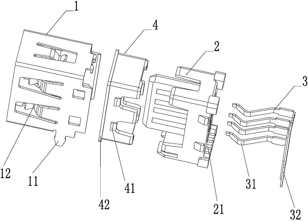 侧插式usb母座连接器的制造方法附图