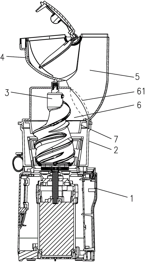 一种大口径自动进料榨汁机的制作方法附图