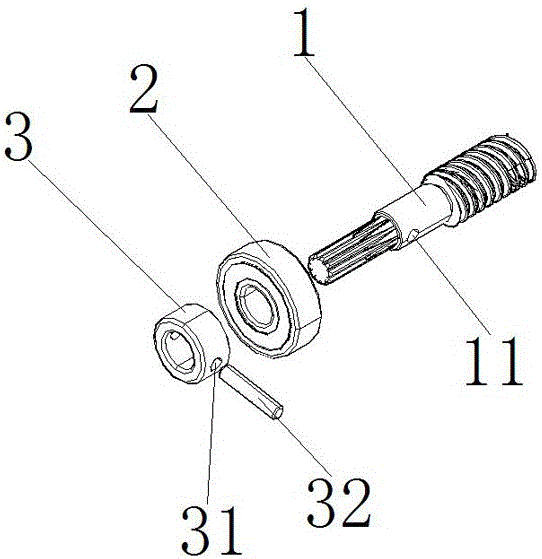 一种丝杆与轴承定位结构的制作方法附图