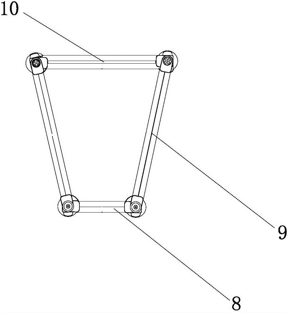 一种梯形凳面折叠椅架结构的制作方法附图