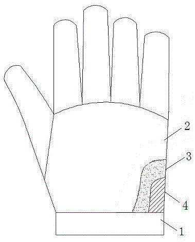 一种具有发泡海绵隔热夹层的耐高温作业手套的制作方法附图
