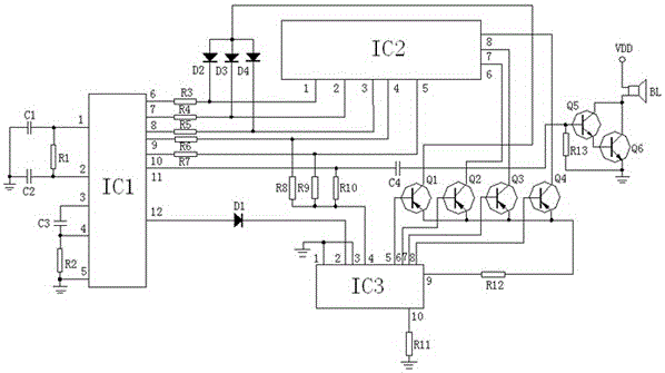 基于微型计算机控制的超声波测距电路结构的制作方法附图