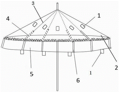 一种可增阔遮蔽面积的伞的制作方法附图