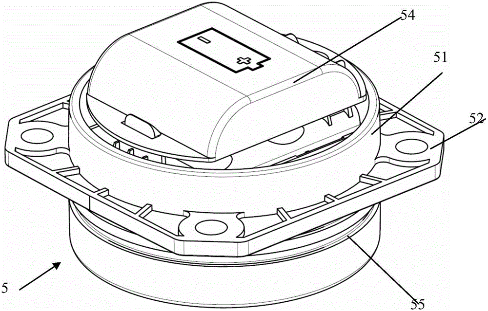 注塑法兰型磁电式水表的电池安装结构的制作方法附图