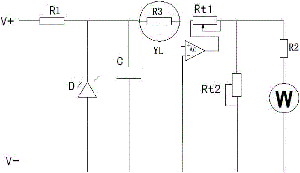 一种电阻型传感器转换为电压型输出的电路的制作方法附图