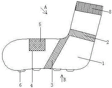 护踝防滑运动袜的制作方法附图