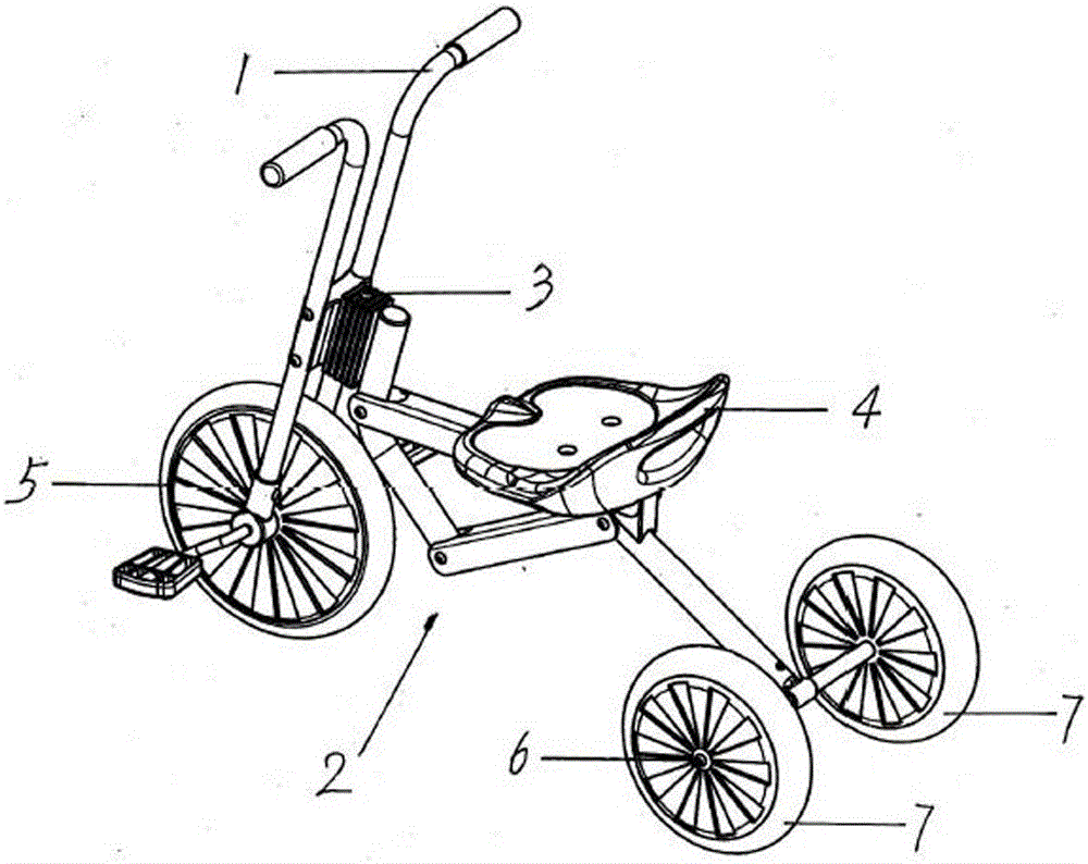 折叠式儿童三轮自行车的制作方法附图