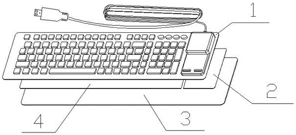 一种带有触摸控制、可折叠的便携式多功能键盘的制作方法附图