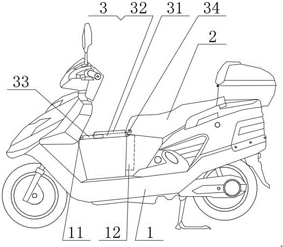 带有插接儿童座椅的两轮踏板式电动自行车的制作方法附图