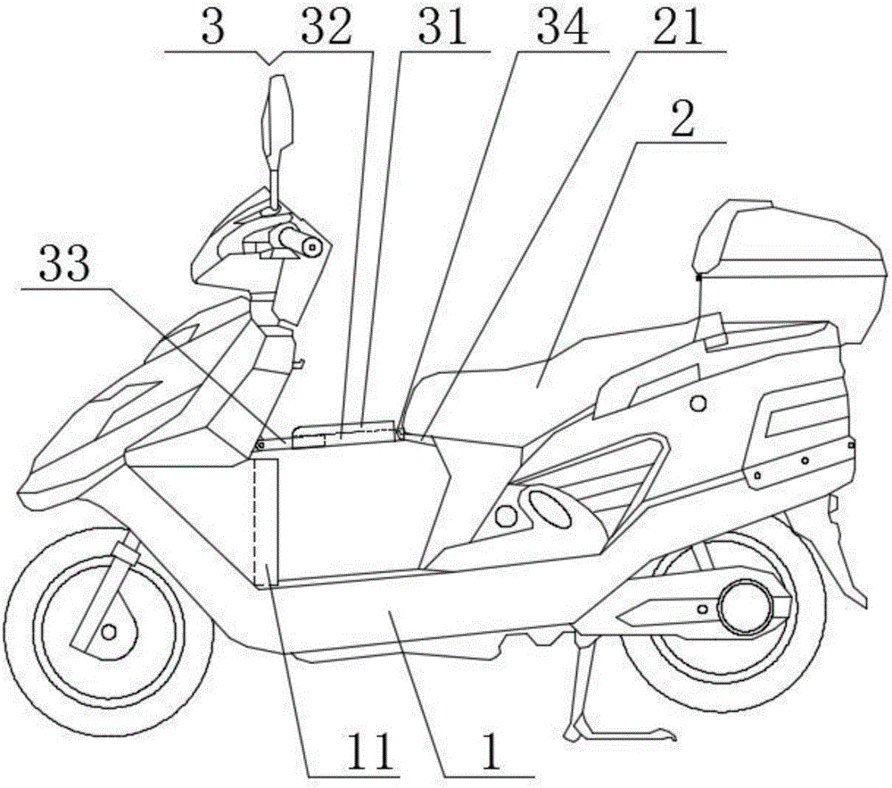 带有前置插接副座的两轮踏板式电动自行车的制作方法附图