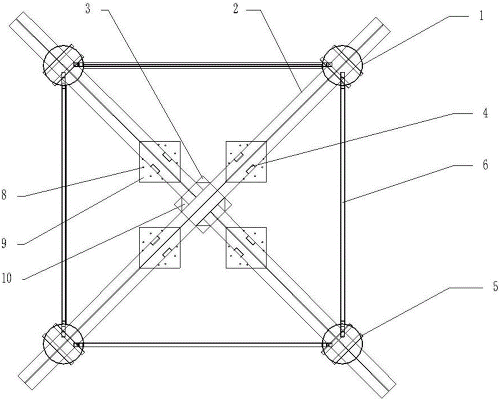 水中塔吊基础支撑体系的制作方法附图