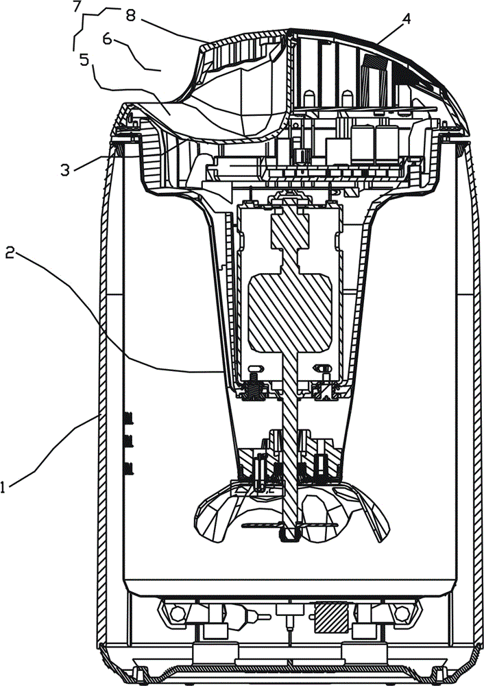 一种带掏手腔结构的豆浆机的制作方法附图