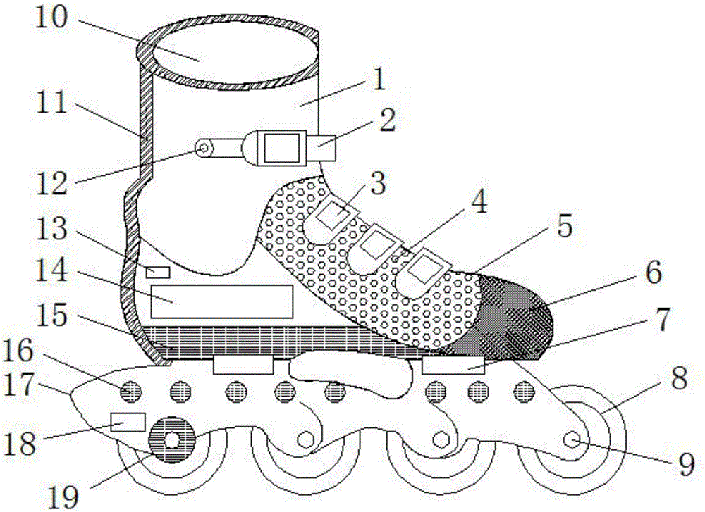 一种新型单排轮滑鞋的制作方法附图