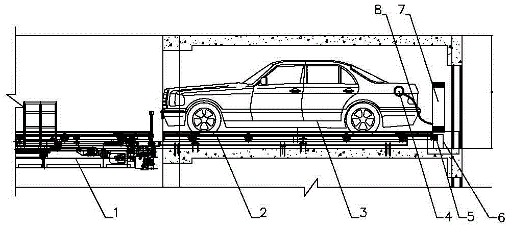 兼汽车充电功能的平面移动立体机械车库的制作方法附图