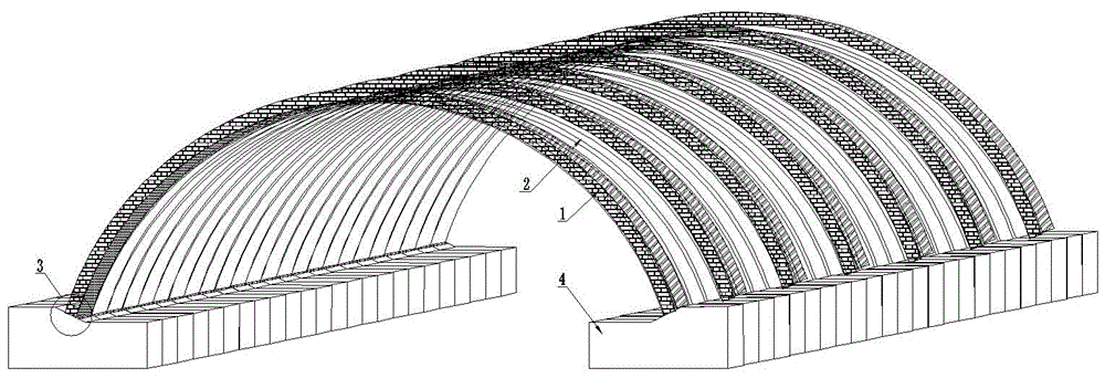 一种基于基础大变位柔性带肋增强型钢波纹板拱桥的制作方法附图