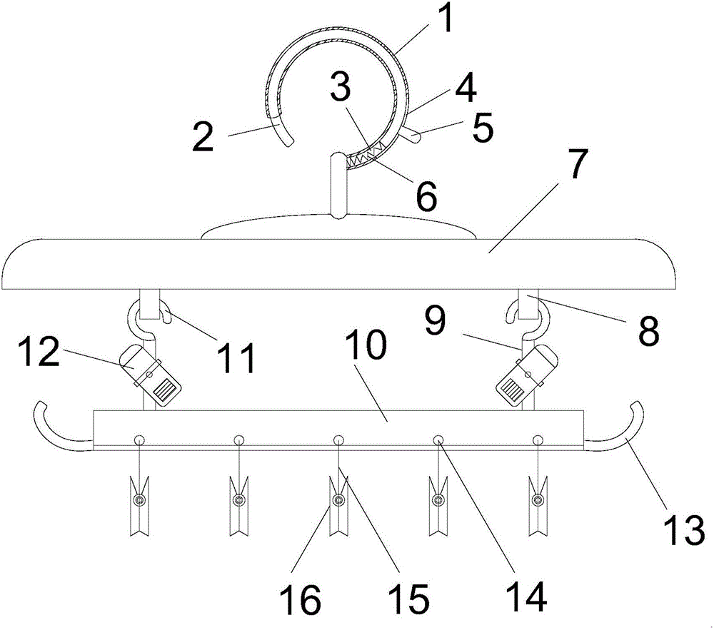 一种锁扣防风晾衣架的制作方法附图