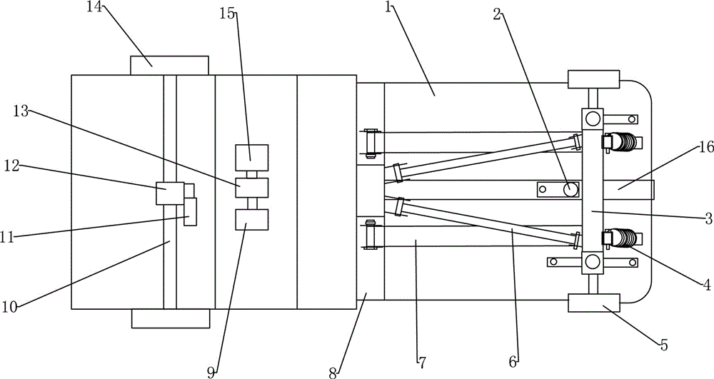 一种带有前部减震装置的电动车底座的制作方法附图