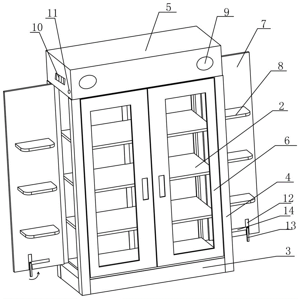 卷烟仓库消防器材陈列柜的制作方法附图