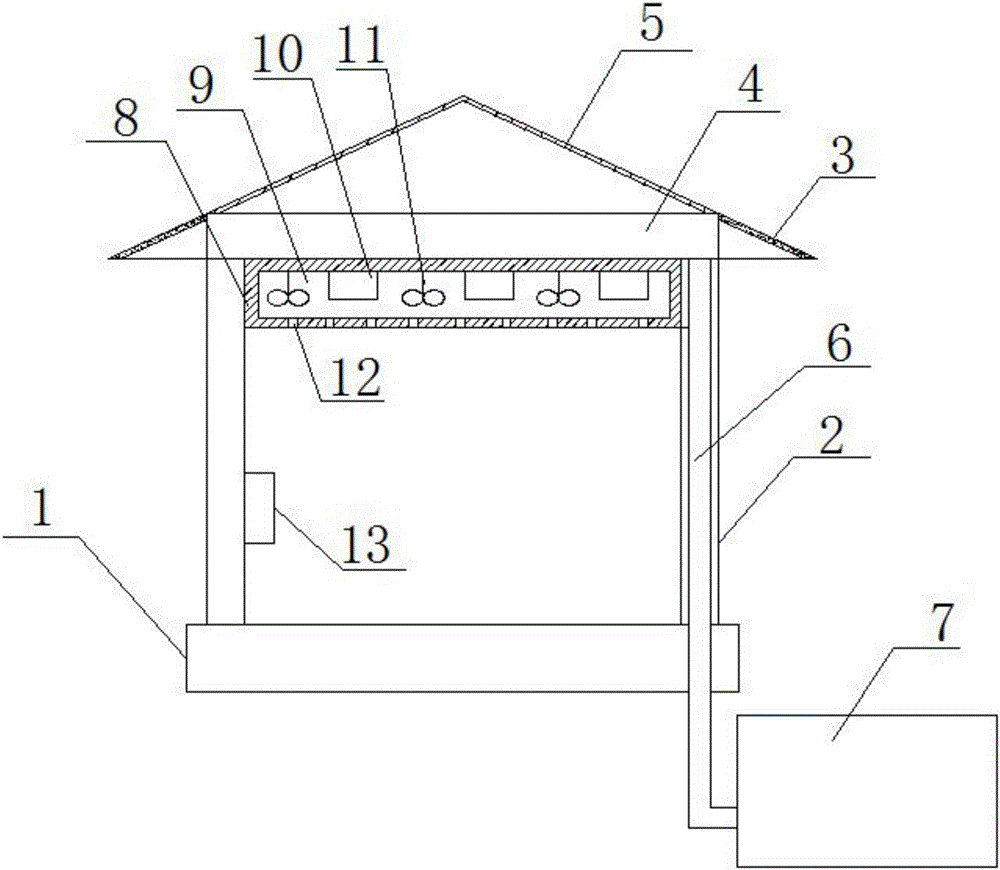 一种具有雨水收集功能的仿石凉亭的制作方法附图