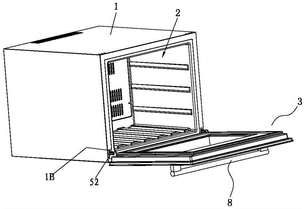 一种下拉门嵌入式冰箱或酒柜的制作方法附图