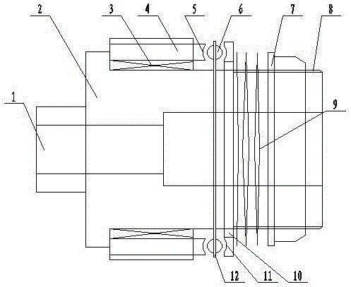 一种卷烟机组抛丝辊滚珠式离合器的制造方法附图