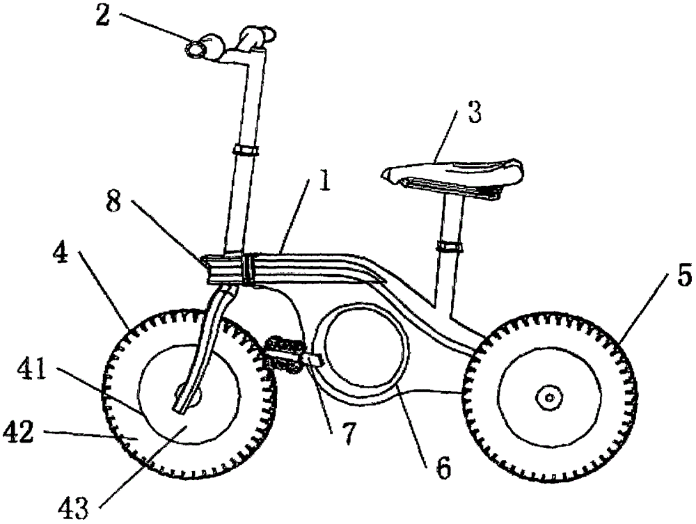 一种伸缩型儿童自行车的制作方法附图