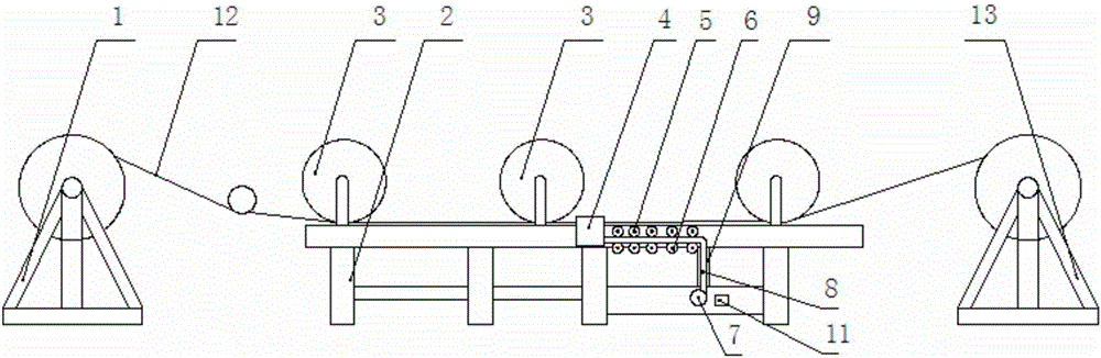一种分层输送带带芯不裁边边胶贴合自动导向限位装置的制造方法附图